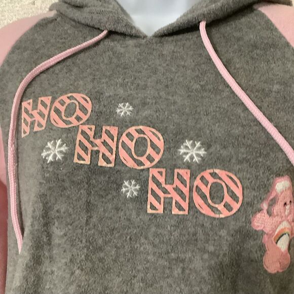 Care Bears Vintage Y2K Cozycore Kidcore Cheer Bear Christmas Grey Pink Hoodie S - Picture 4 of 12